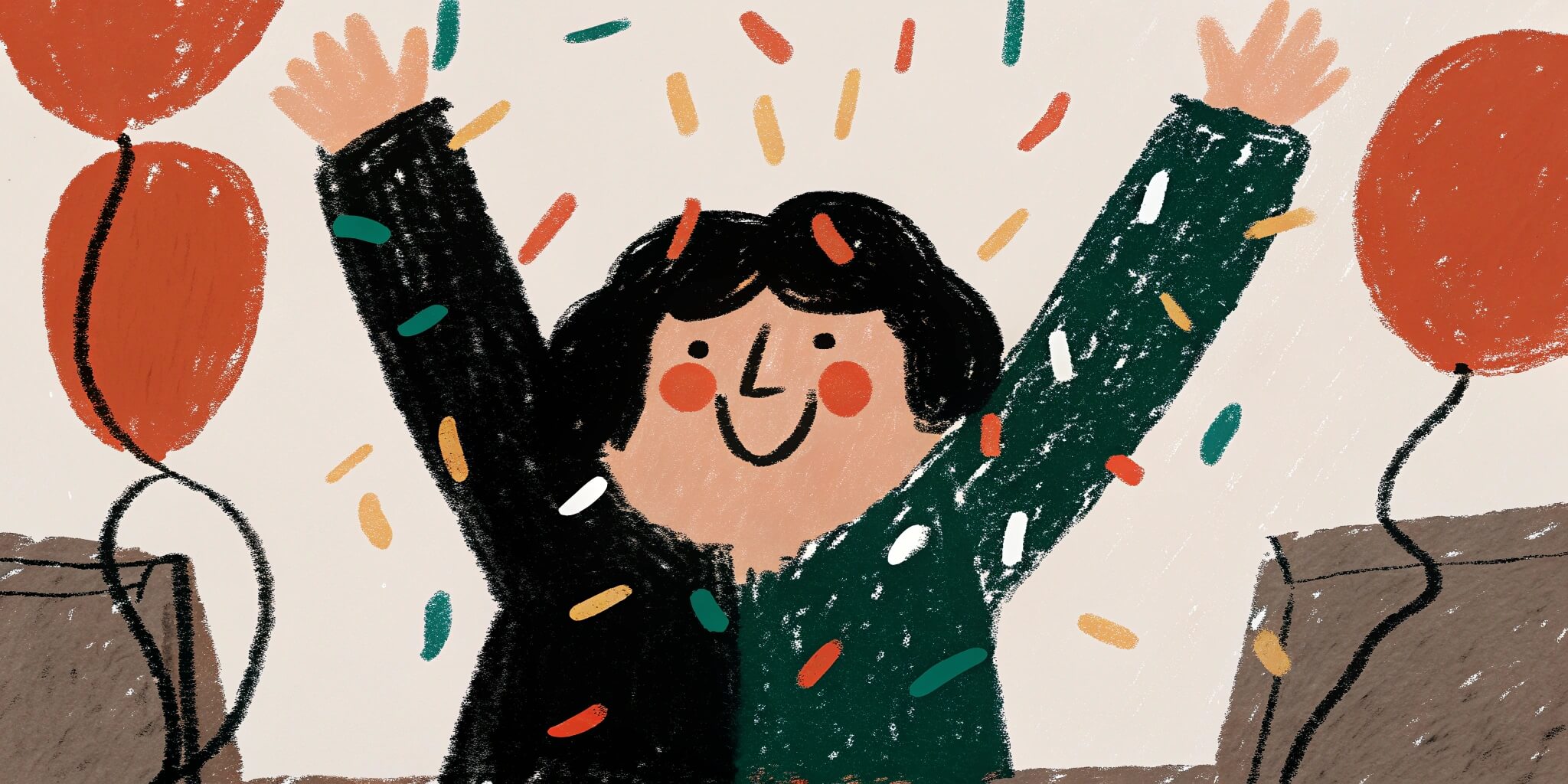 Person celebrating small win
