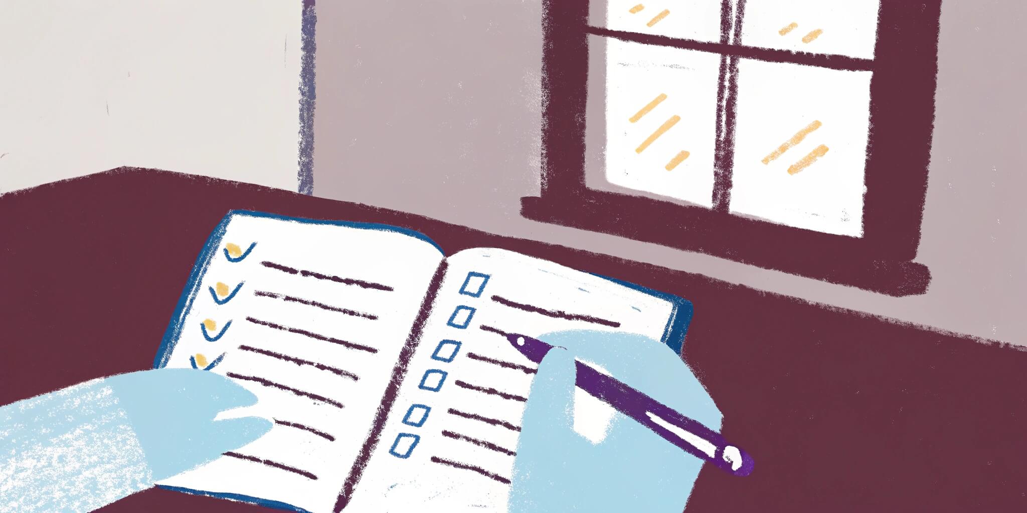 Person tracking goals in a journal